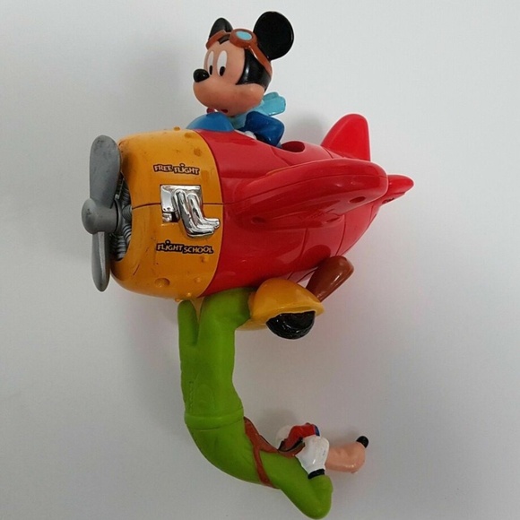 Mickey Mouse Super Stunt Plane Dingo Fisher Price Mattel Avion Flight School - Picture 1 of 3